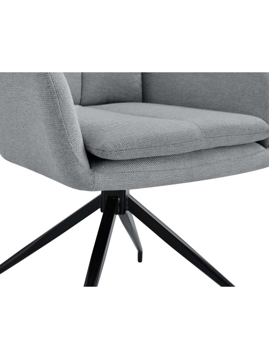 Lot de 2 chaises de salle à manger tissu Somers, gris clair