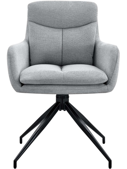 Lot de 2 chaises de salle à manger tissu Somers, gris clair