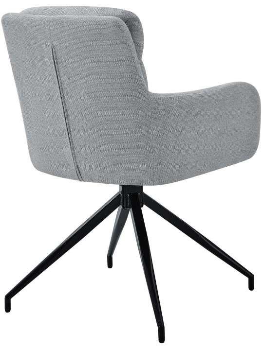 Lot de 2 chaises de salle à manger tissu Somers, gris clair