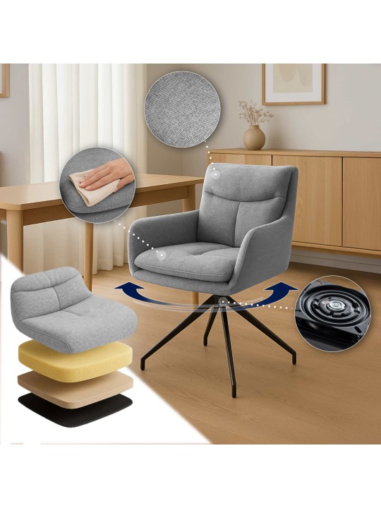 Chaise de salle à manger tissu Somers, gris clair Chaise de salle à manger tissu Somers, gris clair