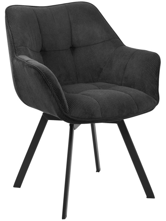 Chaise de salle à manger Jordi Cord, noir Chaise de salle à manger Jordi Cord, noir