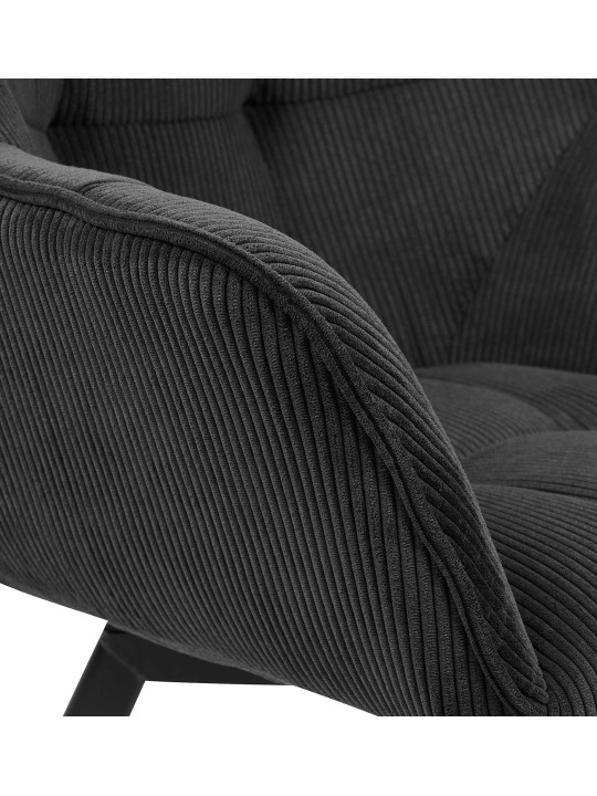 Chaise de salle à manger Jordi Cord, noir Chaise de salle à manger Jordi Cord, noir