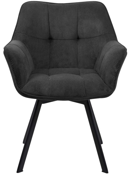 Chaise de salle à manger Jordi Cord, noir Chaise de salle à manger Jordi Cord, noir