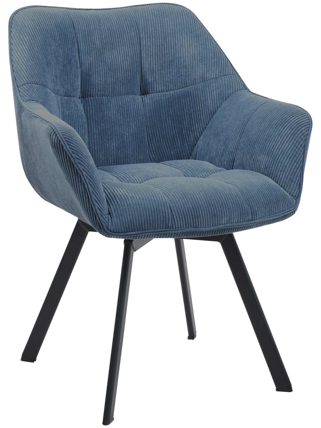 Chaise de salle à manger Jordi Cord, bleu