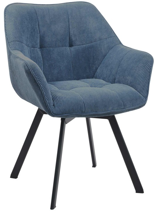 Chaise de salle à manger Jordi Cord, bleu Chaise de salle à manger Jordi Cord, bleu