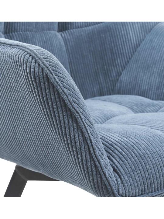 Chaise de salle à manger Jordi Cord, bleu Chaise de salle à manger Jordi Cord, bleu