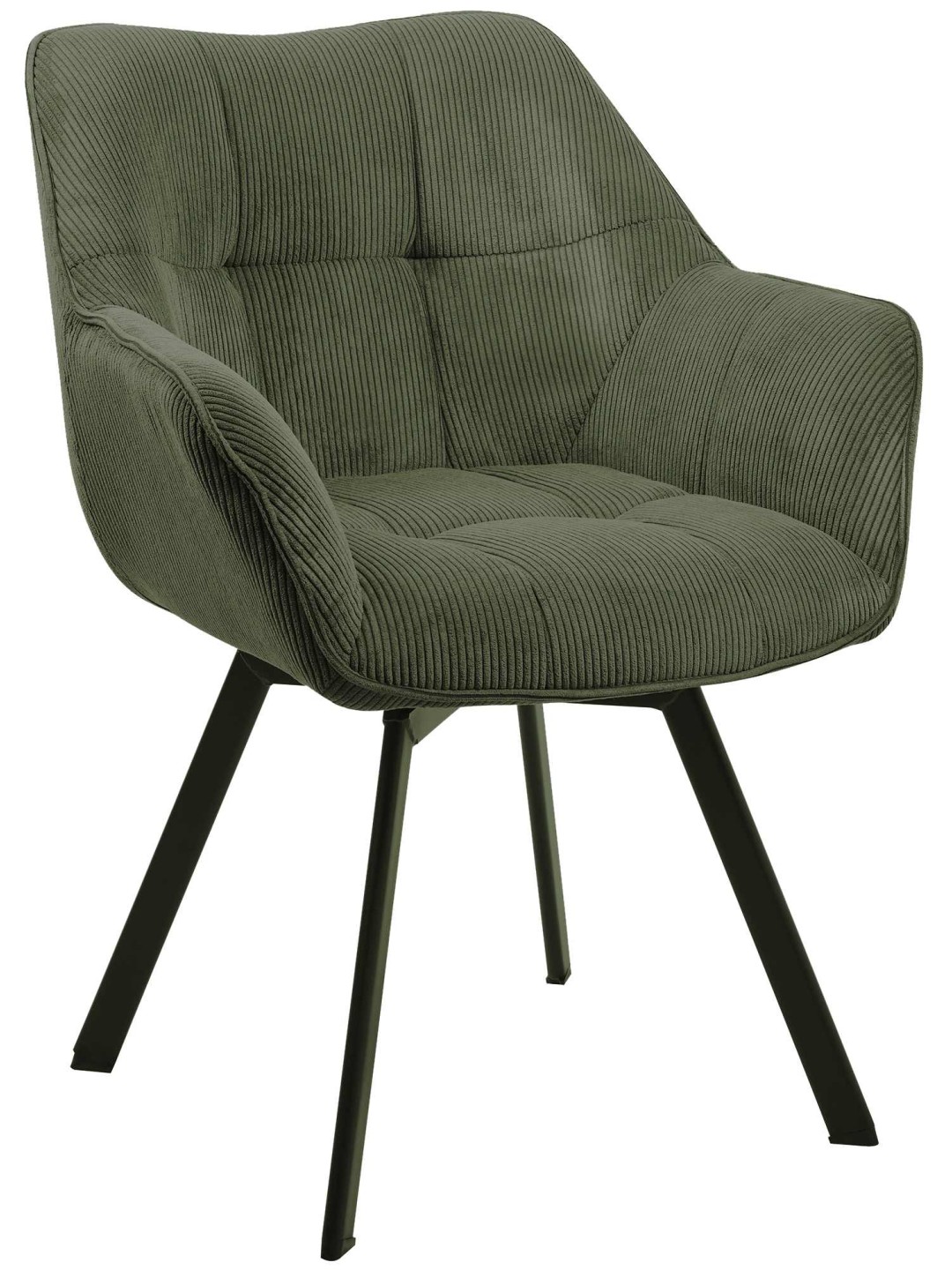 Chaise de salle à manger Jordi Cord, vert