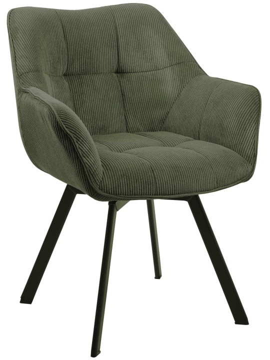 Chaise de salle à manger Jordi Cord, vert Chaise de salle à manger Jordi Cord, vert