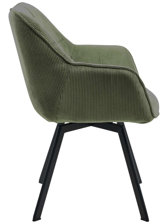 Chaise de salle à manger Jordi Cord, vert Chaise de salle à manger Jordi Cord, vert