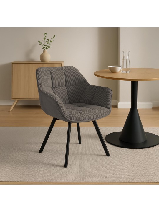 Chaise de salle à manger Jordi Cord, brun Chaise de salle à manger Jordi Cord, brun