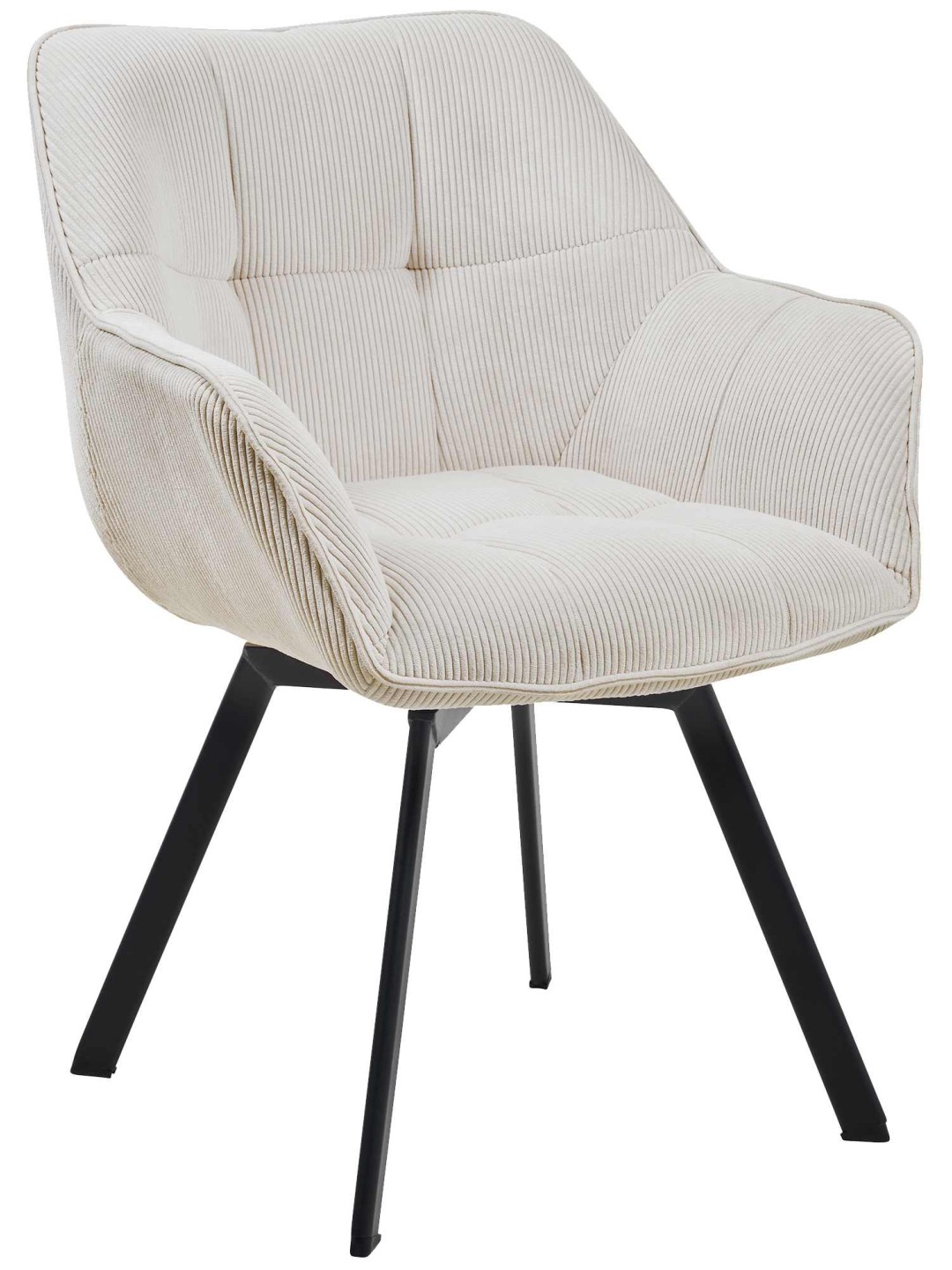 Chaise de salle à manger Jordi Cord, crème