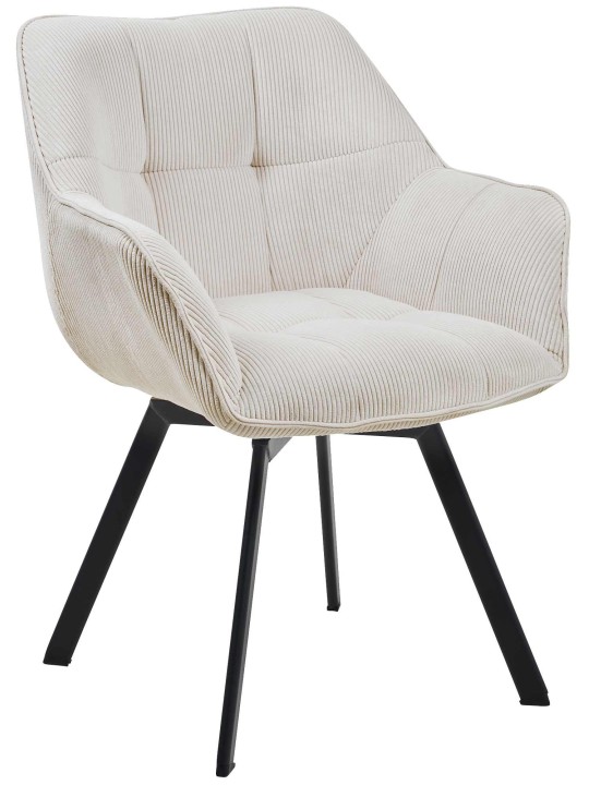 Chaise de salle à manger Jordi Cord, crème Chaise de salle à manger Jordi Cord, crème