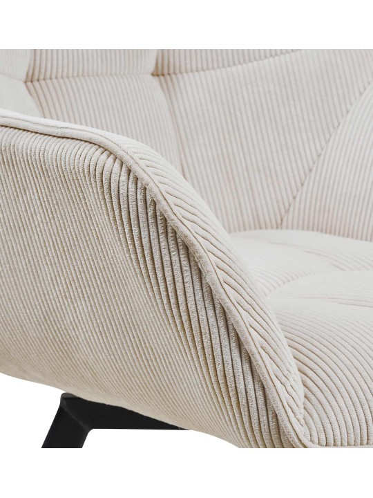 Chaise de salle à manger Jordi Cord, crème Chaise de salle à manger Jordi Cord, crème