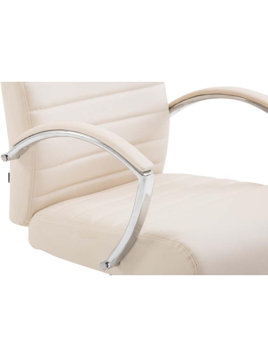 Chaise de bureau Valais simili cuir, crème