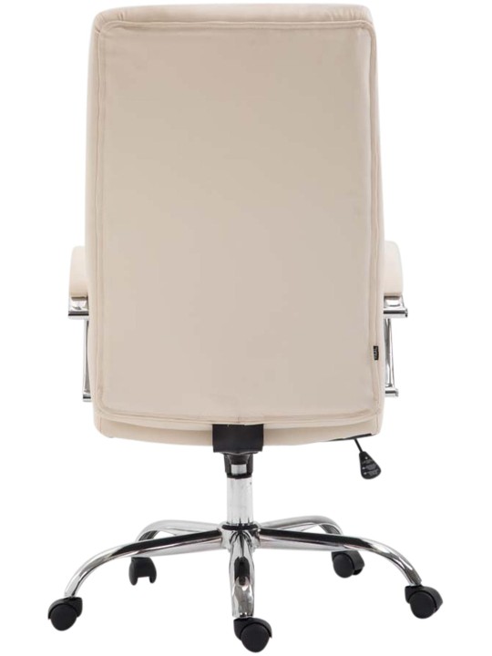 Chaise de bureau Valais simili cuir, crème