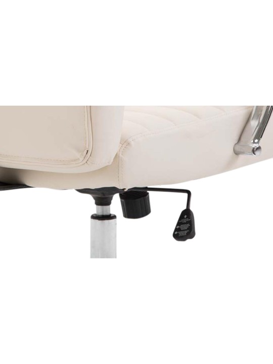 Chaise de bureau Valais simili cuir, crème