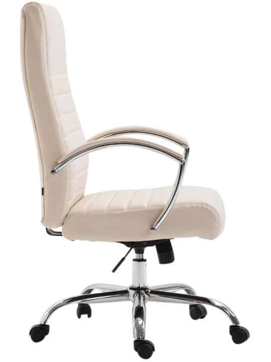 Chaise de bureau Valais simili cuir, crème