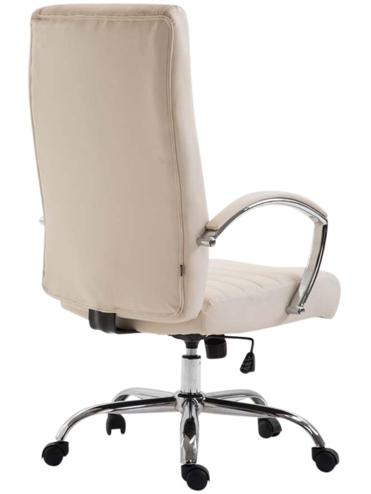 Chaise de bureau Valais simili cuir, crème