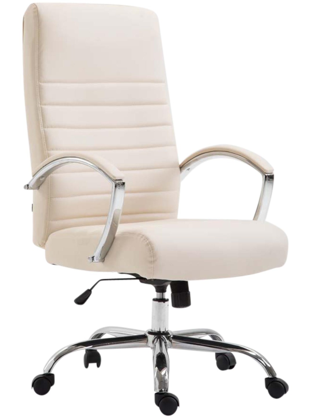 Chaise de bureau Valais simili cuir, crème