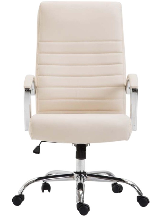 Chaise de bureau Valais simili cuir, crème