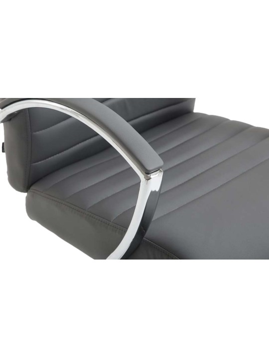 Chaise de bureau Valais simili cuir, gris