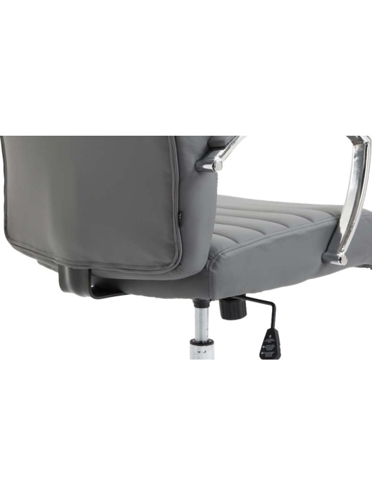 Chaise de bureau Valais simili cuir, gris