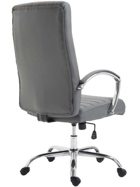 Chaise de bureau Valais simili cuir, gris