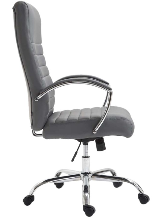Chaise de bureau Valais simili cuir, gris