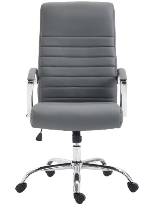 Chaise de bureau Valais simili cuir, gris