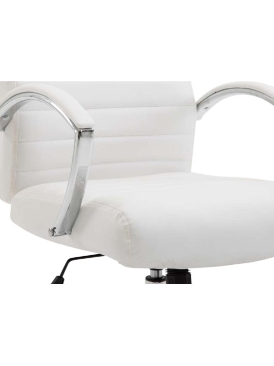 Chaise de bureau Valais simili cuir, blanc