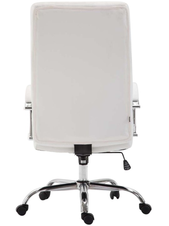 Chaise de bureau Valais simili cuir, blanc