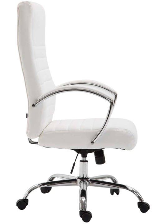 Chaise de bureau Valais simili cuir, blanc