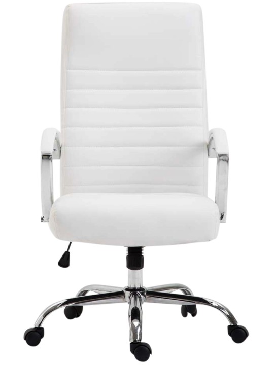 Chaise de bureau Valais simili cuir, blanc