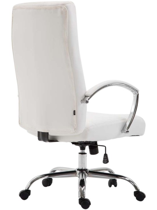 Chaise de bureau Valais simili cuir, blanc