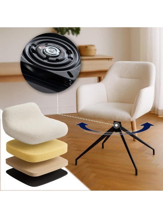 Chaise de salle à manger Merlinda tissu Teddy, crème Chaise de salle à manger Merlinda tissu Teddy, crème