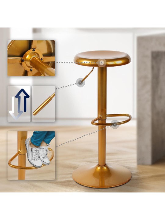 Lot de 2 tabourets de bar Williston, or Lot de 2 tabourets de bar Williston, or