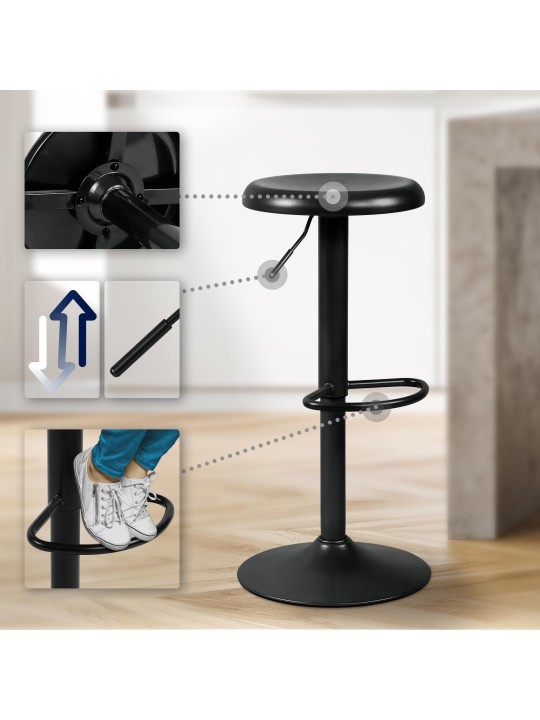 Lot de 2 tabourets de bar Williston, noir