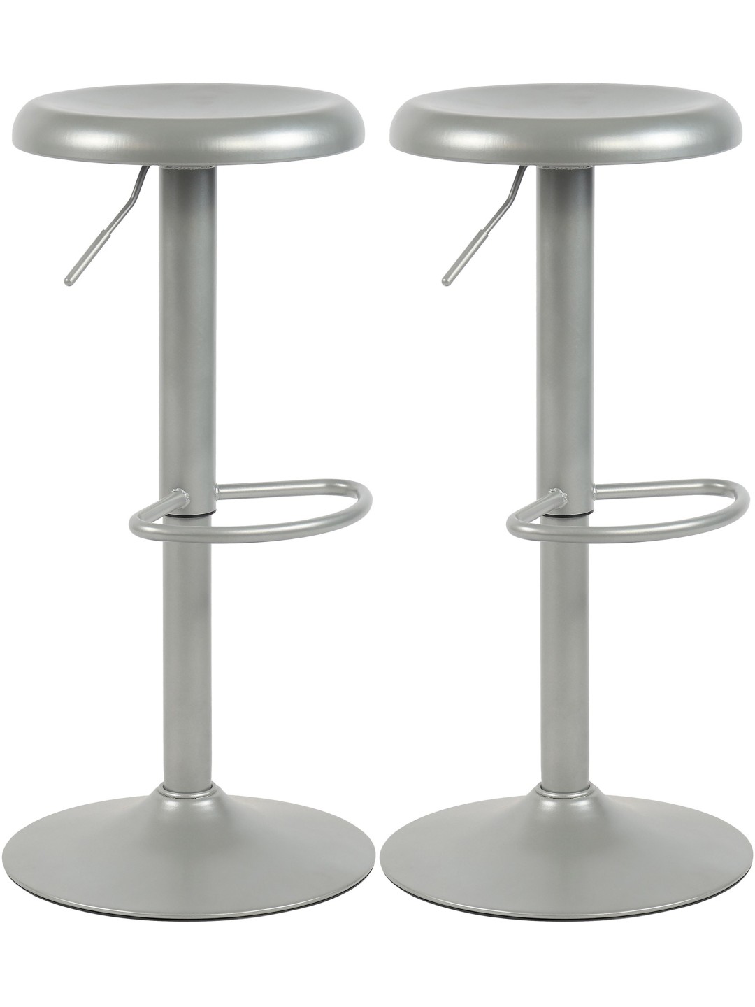Lot de 2 tabourets de bar Williston, argent