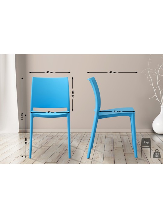 Lot de 2 chaises Meton, bleu