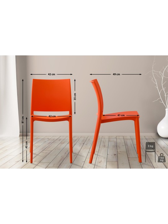 Lot de 2 chaises Meton, orange