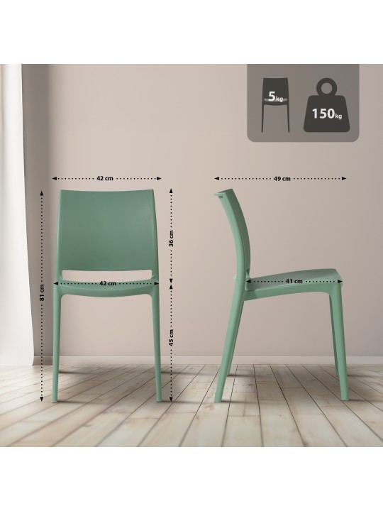 Lot de 2 chaises Meton, olive