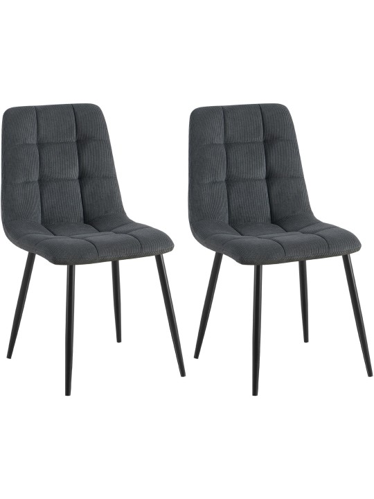 Lot de 2 chaises de salle à manger Tilde Cord, noir