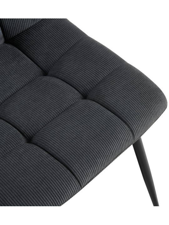 Lot de 2 chaises de salle à manger Tilde Cord, noir