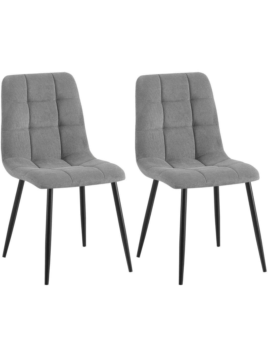 Lot de 2 chaises de salle à manger Tilde Cord, gris