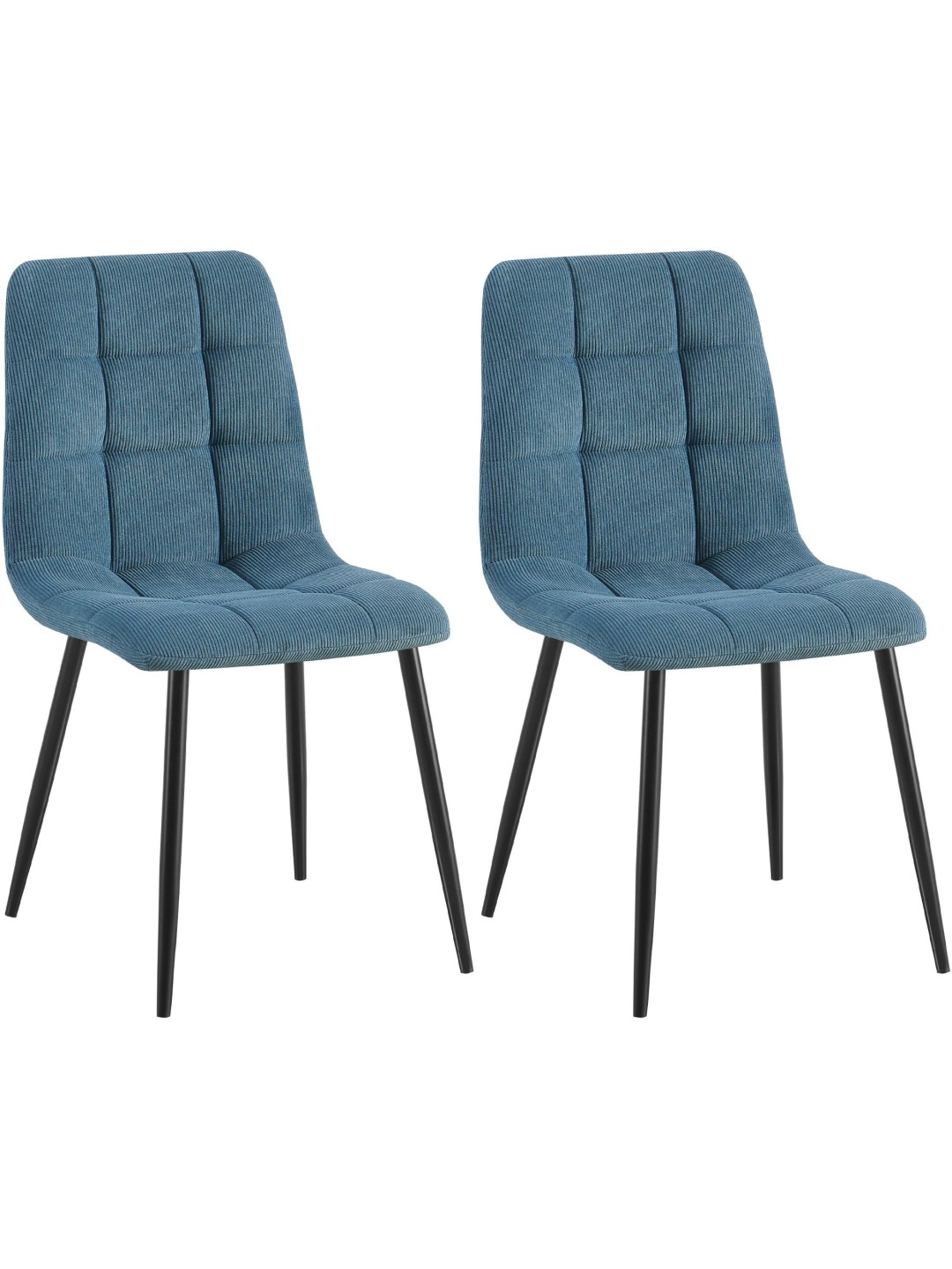 Lot de 2 chaises de salle à manger Tilde Cord, bleu