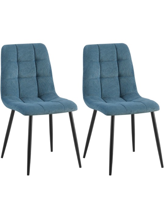 Lot de 2 chaises de salle à manger Tilde Cord, bleu Lot de 2 chaises de salle à manger Tilde Cord, bleu