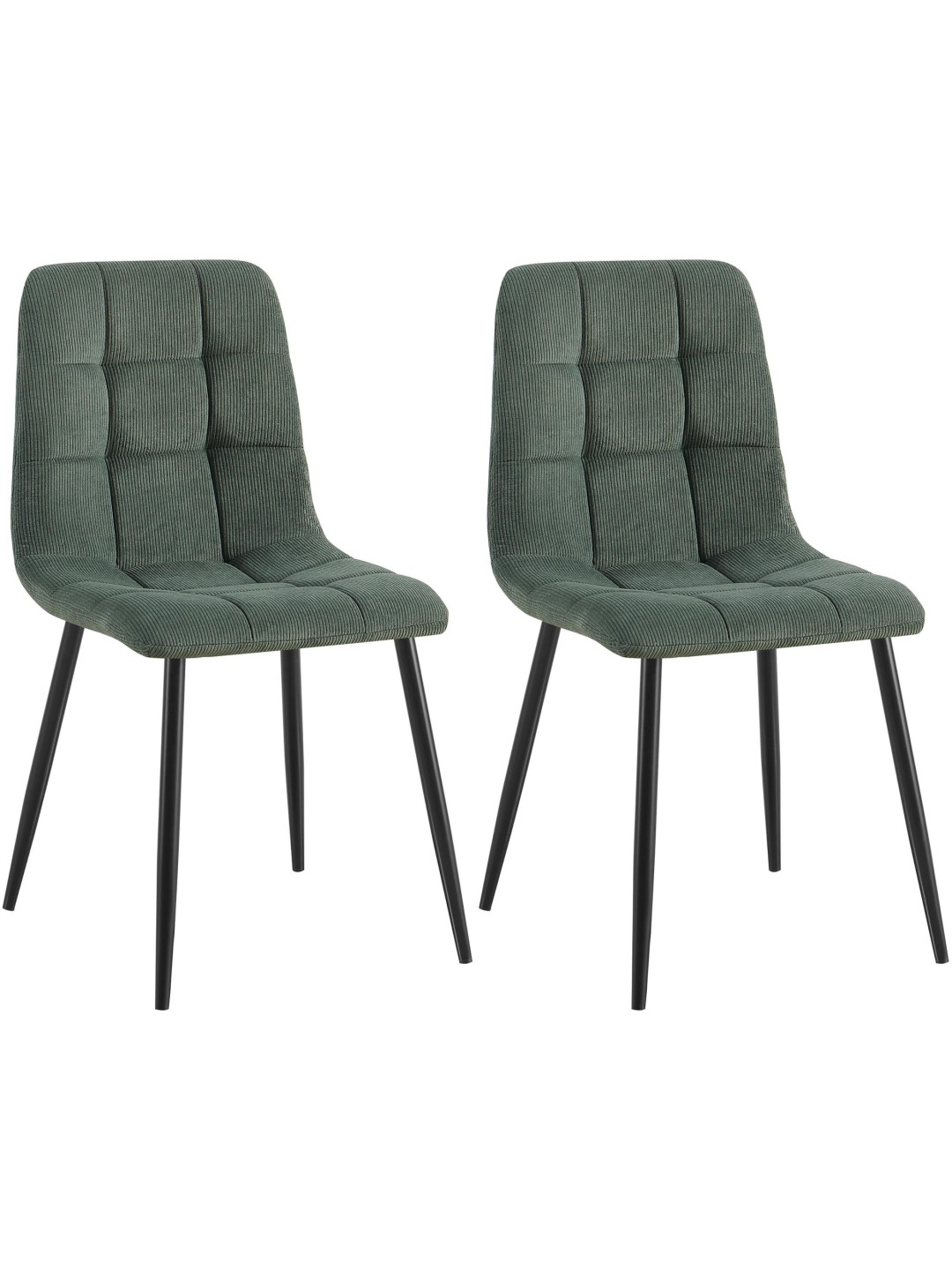 Lot de 2 chaises de salle à manger Tilde Cord, vert