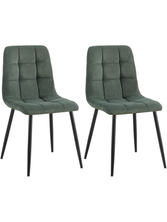 Lot de 2 chaises de salle à manger Tilde Cord, vert