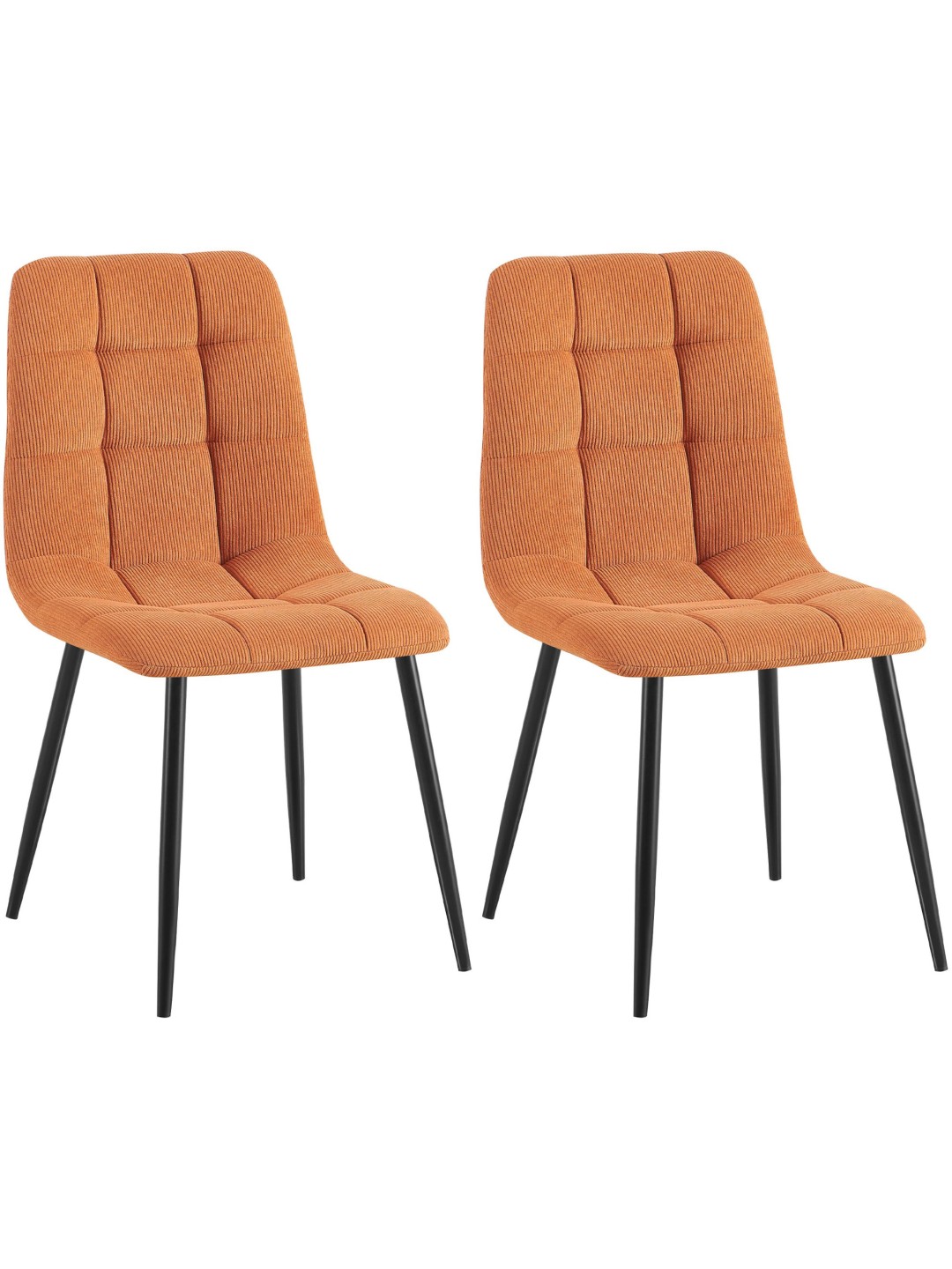 Lot de 2 chaises de salle à manger Tilde Cord, orange