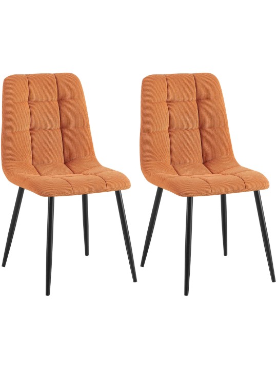 Lot de 2 chaises de salle à manger Tilde Cord, orange
